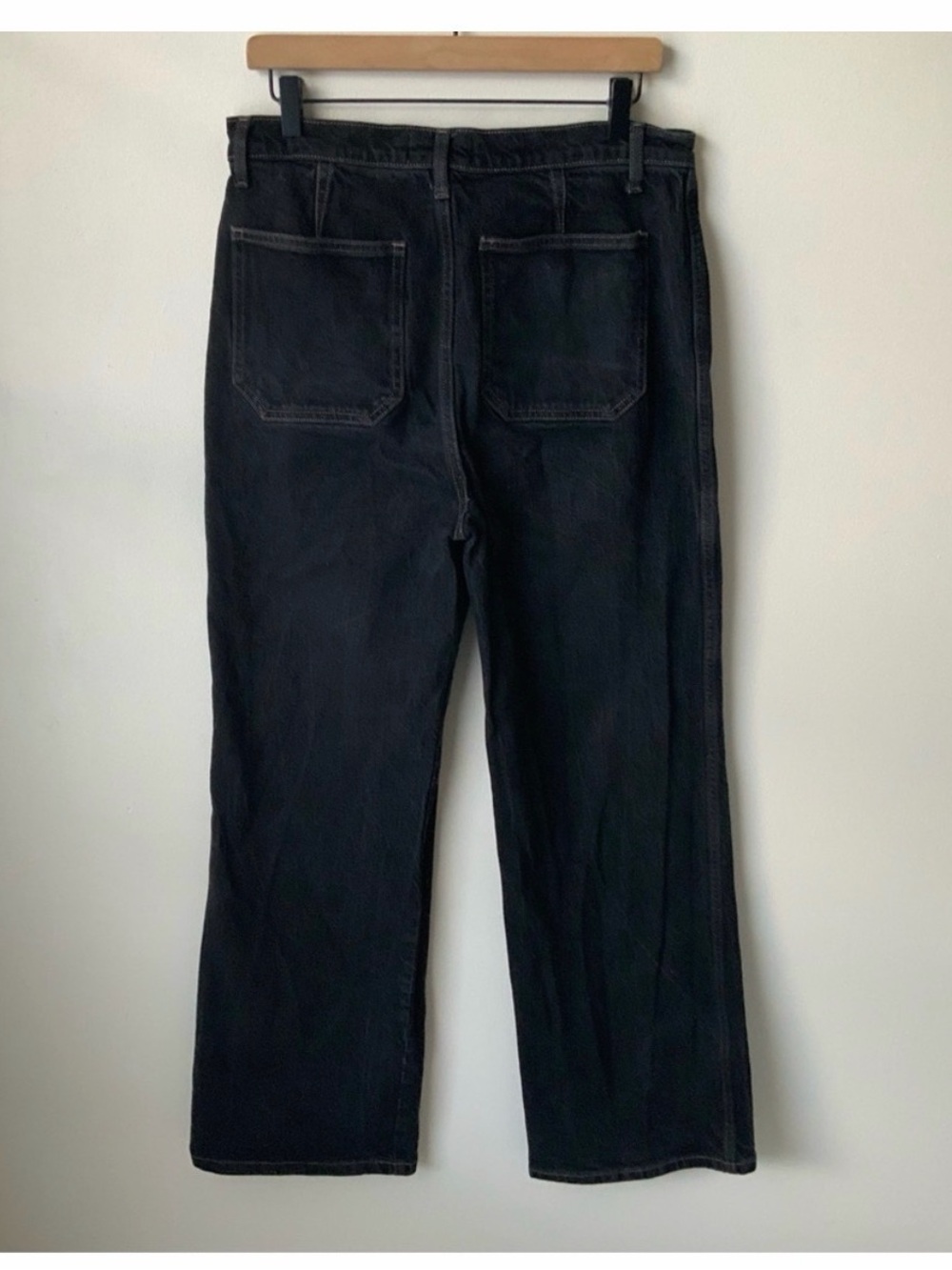 REFORMATION Jeans Alyssa High Rise Wide Leg Patch Pockets Black Size 31 - Picture 4 of 4